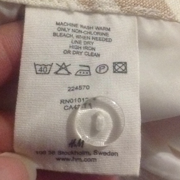 H&M Striped Linen A-Line Midi Skirt - Picture 6 of 7